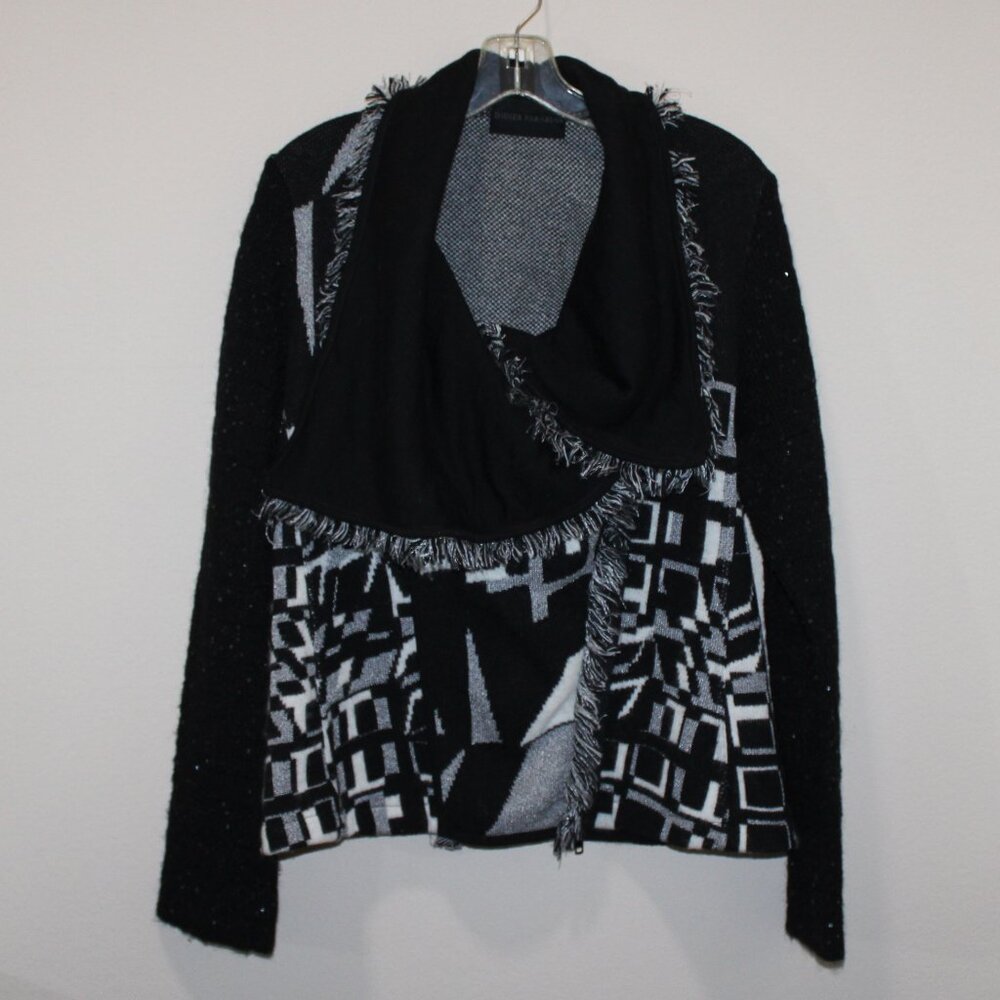 Didier Parakian wool angora mohair blend sweater large collar sequins Size 5?
